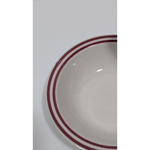 Syracuse China White Red Double Band Rimmed Bowl - Picture 3 of 7